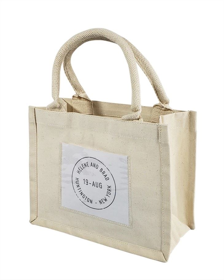 Natural Canvas Webbing Favor Tote Bag